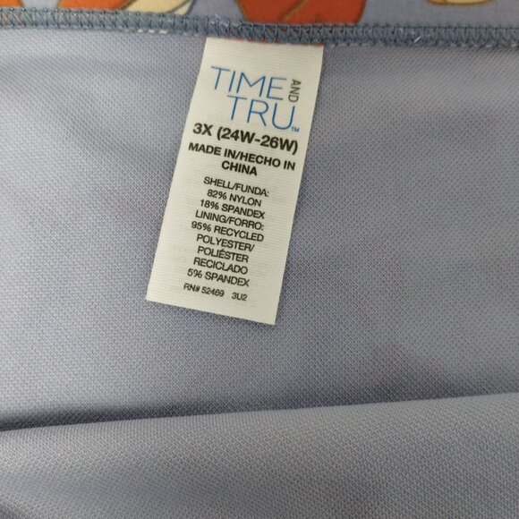 Time and Tru Womens 3XL Dusty Blue Vintage Petal Mid Rise Side Tie Bikini Bottom - Picture 5 of 6